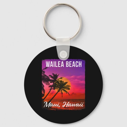Wailea Beach Maui Hawaii Hawaiian Sleutelhanger (Voorkant)