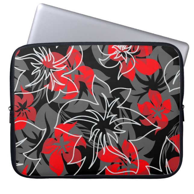 Wailea Hibiscus Hawaiian Neopree Wetsuit Laptop Sleeve (Voorkant)