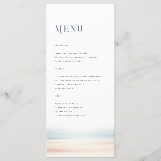 Wailea Huwelijksmenu Menu (Voorkant)