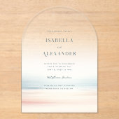 Wailea Waterverf minimalistische elegante strand b Acryl Uitnodigingen (Voorkant)