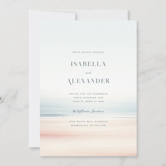 Wailea Waterverf minimalistische elegante strand b Kaart (Voorkant)