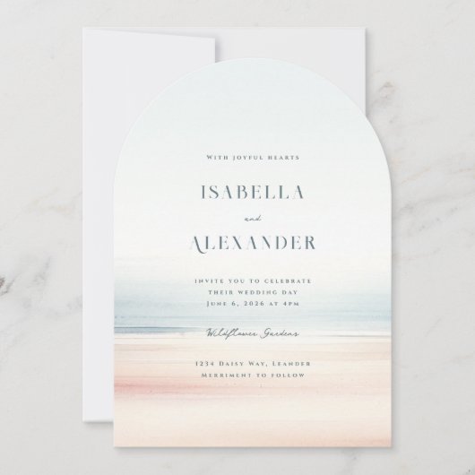 Wailea Waterverf minimalistische elegante strand b Kaart (Voorkant)