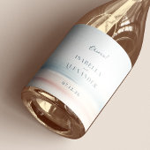 Wailea Waterverf minimalistische elegante strand b Sparkling Wijnetiket