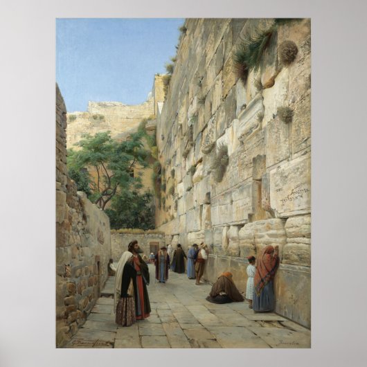 Wailing Wall door Gustav Bauernfeind Canvas Print (Voorkant)
