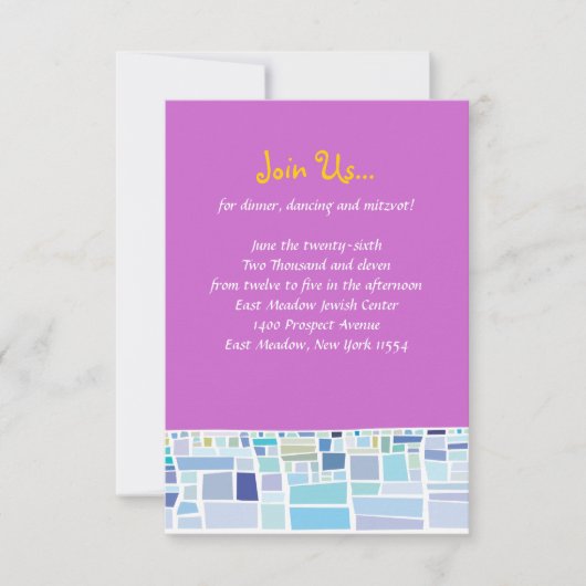 Wailing Wall Israel Bar Bat Mitzvah Reception Card Kaart (Voorkant)