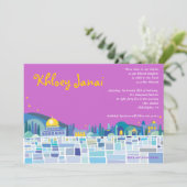 Wailing Wall Israel Bar Bat Mitzvah Uitnodiging (Staand voorkant)