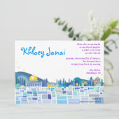 Wailing Wall Israel Bar Bat Mitzvah Uitnodiging (Staand voorkant)