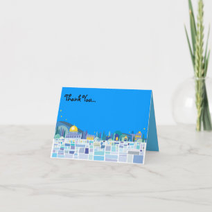 Wailing Wall Israel Bar Mitzvah Thank You Card Bedankkaart