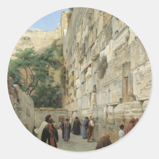 Wailing Wall van Gustav Bauernfeind Ronde Sticker (Voorkant)