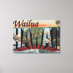 Wailua, HawaiiLarge Letter ScenesWailua, HI Canvas Afdruk