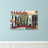 Wailuki, Hawaii - Grote letterscènes Canvas Afdruk (Insitu (Houten vloer))