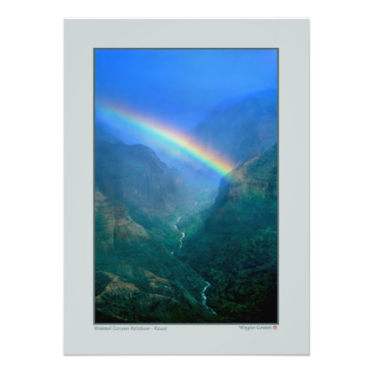 Waimai Canyon Rainbow - Kauai Foto Afdruk (Voorkant)