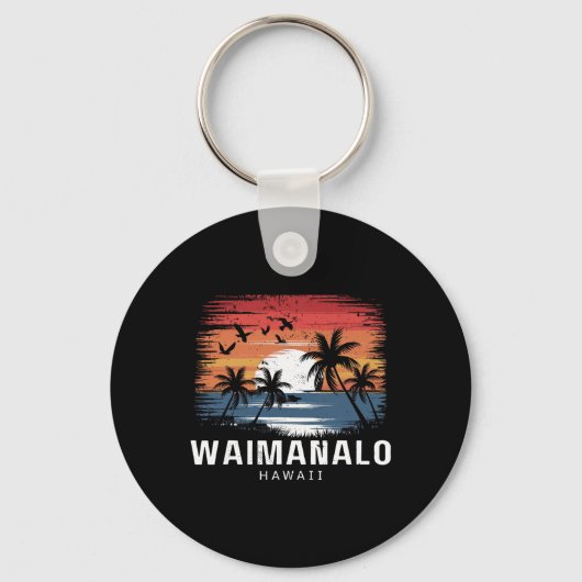 Waimanalo Beach Hawaï surfende surfer Sleutelhanger (Voorkant)