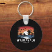 Waimanalo Beach Hawaï surfende surfer Sleutelhanger (Voorkant)