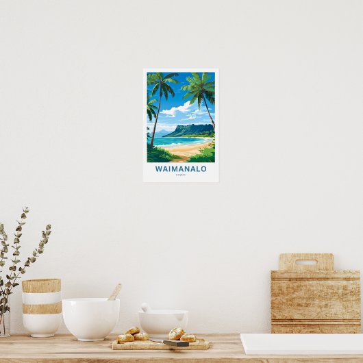 Waimanalo Hawaii Reisprint Poster (Keuken)
