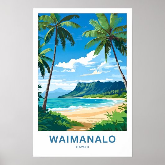 Waimanalo Hawaii Reisprint Poster (Voorkant)