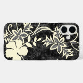 Waimanalo Hawaiian Hibiscus Batik Black Case-Mate iPhone Case (Achterkant (horizontaal))