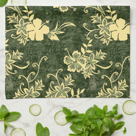 Waimanalo Hawaiian Hibiscus Keukenhanddoek (Gevouwen)