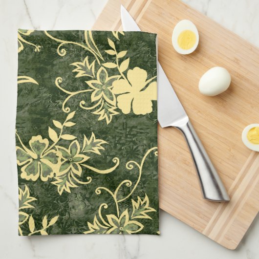 Waimanalo Hawaiian Hibiscus Keukenhanddoek (Quarter Fold)