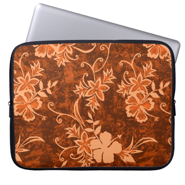 Waimanalo Hawaiian Hibiscus Neoprene Wetsuit suit  Laptop Sleeve (Voorkant)