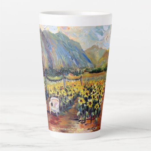 Waimanalo Zonnebloemen Latte Mok (Voorkant)