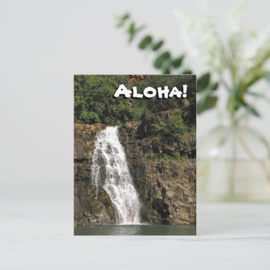 Waimea Audubon Waterfall van het Briefkaart Hawaï (Staand voorkant)