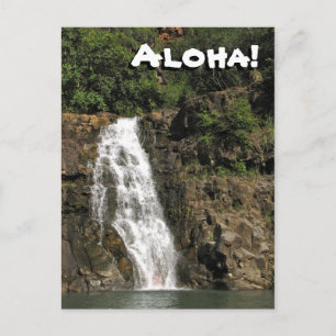 Waimea Audubon Waterfall van het Briefkaart Hawaï