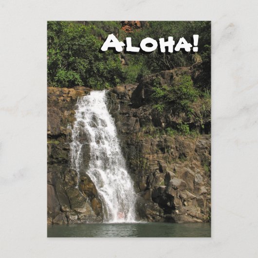 Waimea Audubon Waterfall van het Briefkaart Hawaï (Voorkant)