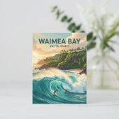 Waimea Bay Hawaï Briefkaart (Staand voorkant)