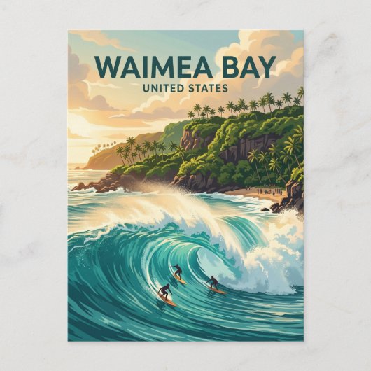 Waimea Bay Hawaï Briefkaart (Voorkant)