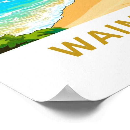 Waimea Bay Hawaii Reisprint Poster (Hoek)