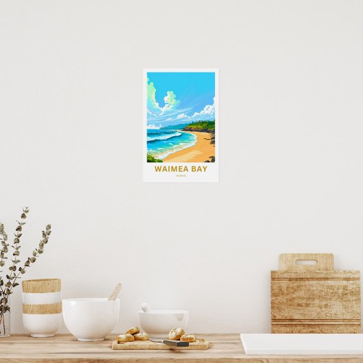 Waimea Bay Hawaii Reisprint Poster (Keuken)
