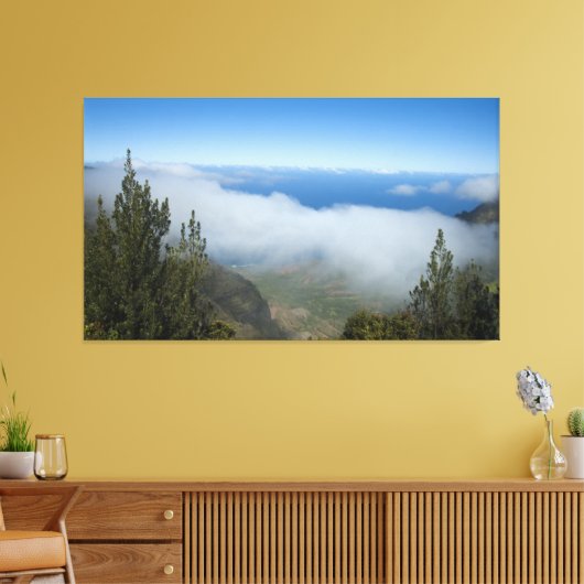 Waimea Canyon Above the Clouds, Kauai Hawaii Canvas Afdruk (Insitu (Woonkamer))
