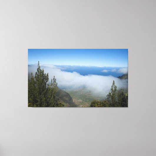 Waimea Canyon Above the Clouds, Kauai Hawaii Canvas Afdruk (Voorkant)