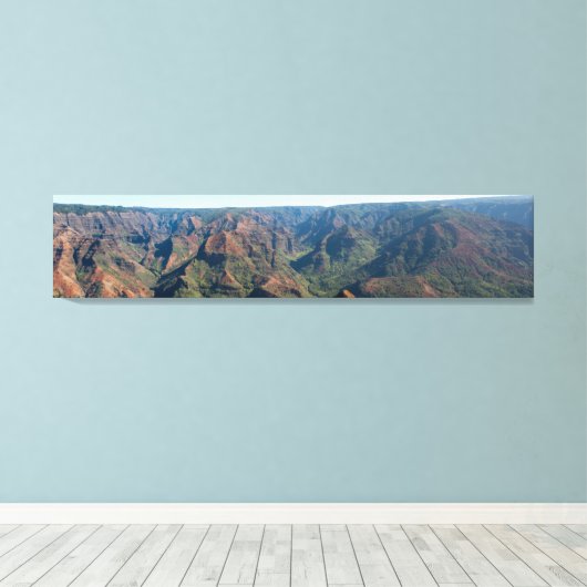 Waimea Canyon Hawaii Panoramische fotografie Canvas Afdruk (Insitu (Houten vloer))