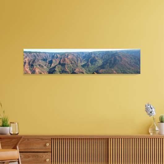 Waimea Canyon Hawaii Panoramische fotografie Canvas Afdruk (Insitu (Woonkamer))