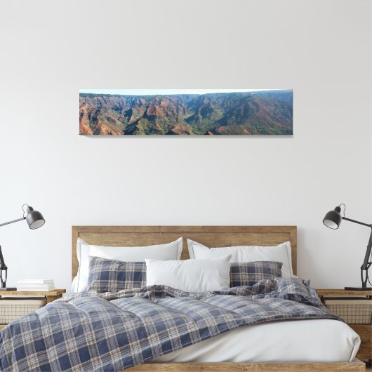 Waimea Canyon Hawaii Panoramische fotografie Canvas Afdruk (Insitu (Slaapkamer))