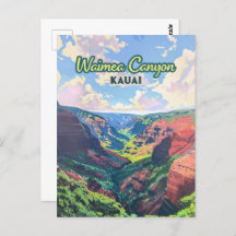 Waimea Canyon Kauai Hawaii Landschap Retro