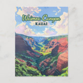 Waimea Canyon Kauai Hawaii Landschap Retro Briefkaart (Voorkant)