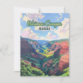 Waimea Canyon Kauai Hawaii Landschap Retro Kaart (Voorkant)