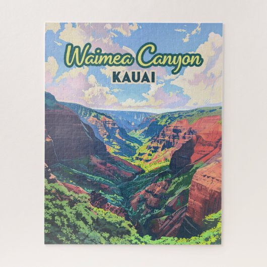 Waimea Canyon Kauai Hawaii Landschap Retro Legpuzzel (Verticaal)