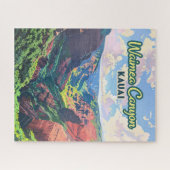 Waimea Canyon Kauai Hawaii Landschap Retro Legpuzzel (Horizontaal)