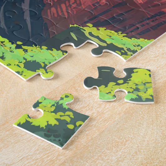 Waimea Canyon Kauai Hawaii Landschap Retro Legpuzzel (Zijkant)