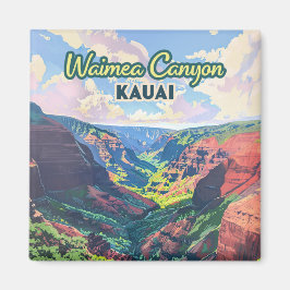 Waimea Canyon Kauai Hawaii Landschap Retro Magneet