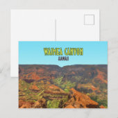 Waimea Canyon Kauai Hawaii Vintage Travel Briefkaart (Voorkant / Achterkant)