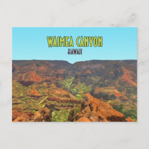 Waimea Canyon Kauai Hawaii Vintage Travel Briefkaart