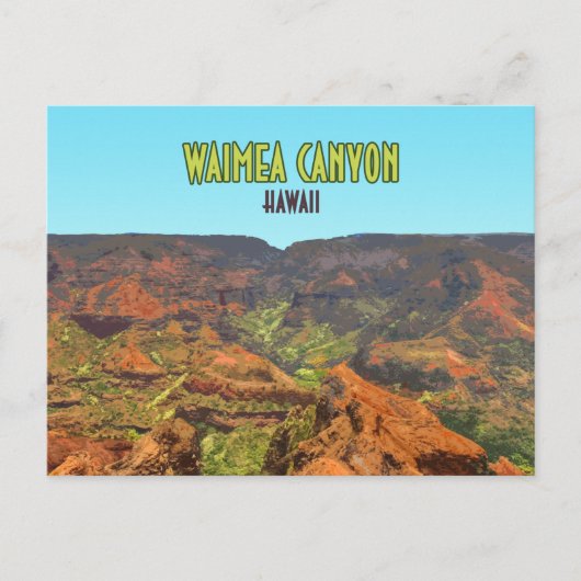 Waimea Canyon Kauai Hawaii Vintage Travel Briefkaart (Voorkant)