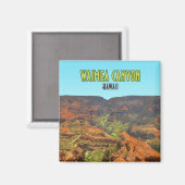 Waimea Canyon Kauai Hawaii Vintage Travel Magneet (Voorkant / Achterkant)