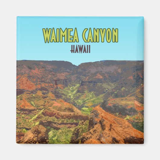 Waimea Canyon Kauai Hawaii Vintage Travel Magneet (Voorkant)