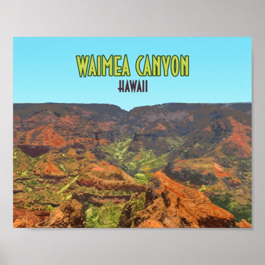 Waimea Canyon Kauai Hawaii Vintage Travel Poster (Voorkant)